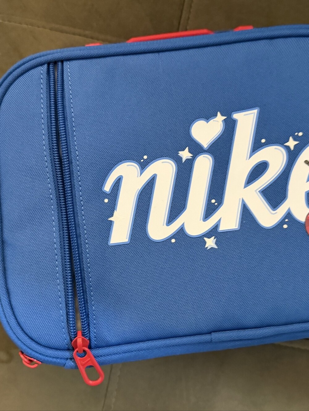 Nike Blue Lunchbox with Red Zipper Pulls
